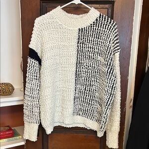 Bobeau Black and Cream Textured Knit